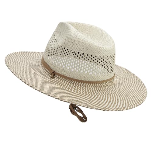 Jeanne Simmons Women's 3.5 Inch Brim Woven Paper Hat - color: Brown Tan
