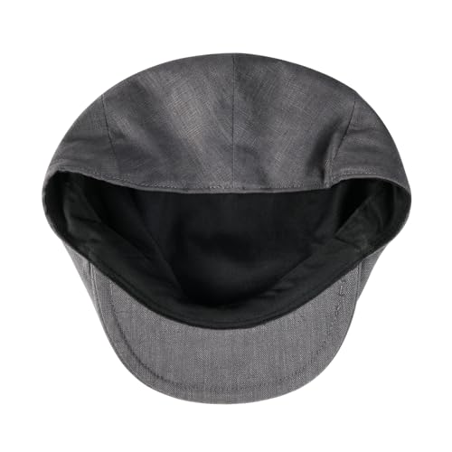 BOTVELA Men Linen Flat Ivy Newsboy Hat - color: Plain Grey, size: 7 5/8-7 3/4