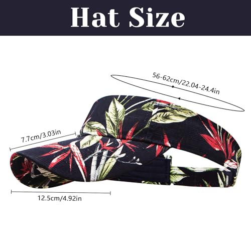 YAMEIZE Leopard Sun Visors for Women Men - Cheetah Print Running Golf Tennis Sun Hat Adjustable Ponytail Cap for Sport - color: Black