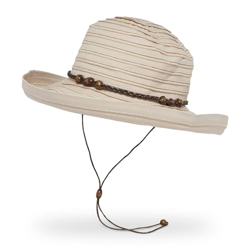 Sunday Afternoons Vineyard Hat UPF 50+ Wide Brim Sun Hat for Women - color: Linen, size: Medium