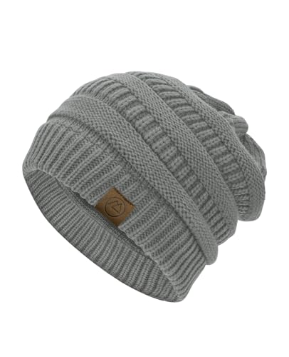 American Trends Winter Hats for Women 4 Pack Beanie Hats Caps Knit Chunky Slouchy Beanie Hats - color: Z Light Gray&a Pink