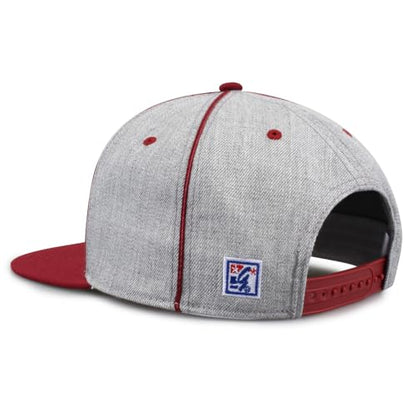 The Game NCAA Licensed, Arkansas Razorbacks Flat Brim Snapback Hat - color: Grey/Circle