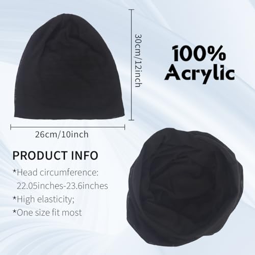 Ruphedy Men Slouchy Beanie Summer Long Oversize Thin Lightweight Skull Cap B011h - color: Black, size: One Size