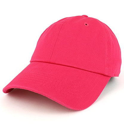 Trendy Apparel Shop Plain Unstructured Relaxed Style Dad Hat - color: Hot Pink