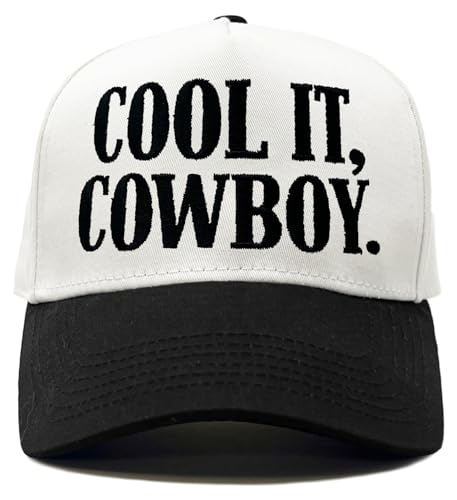 Funky Junque Adult Trucker Snapback Hat 2-Tone Baseball Cap - color: Cool It, Cowboy - White/Black