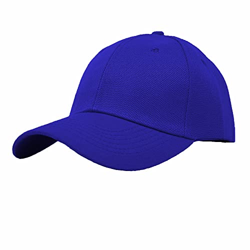 Glory Max Plain Baseball Cap Hook & Loop Strap Adjustable Solid Blank Curved Visor Hat - color: Royal Blue