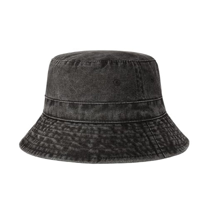 Hot Summer Bucket Hat - Trendy Cotton Sun Hat for Beach, Golf, Fishing - color: Charcoal