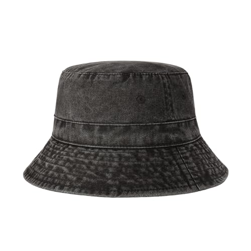 Hot Summer Bucket Hat - Trendy Cotton Sun Hat for Beach, Golf, Fishing - color: Charcoal