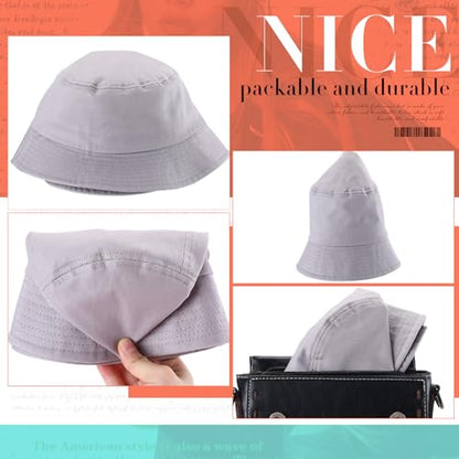 Zhanmai 3 Pcs XXL Bucke Large Oversize Hat for Woman - color: Grey, Dark Blue and Black