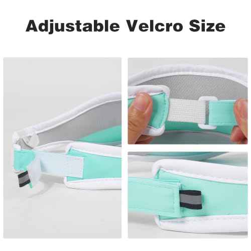 Sun Visor Caps Foldable Brim Adjustable Visor Hats for Women Men - color: Mintgreen