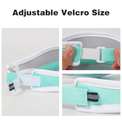 Sun Visor Caps Foldable Brim Adjustable Visor Hats for Women Men - color: Mintgreen