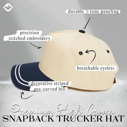 Funky Junque Women's 2 Tone Trucker Hats - color: Navy/Beige