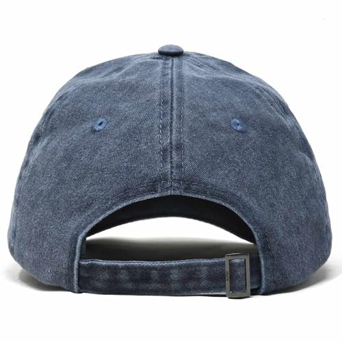 Hand Drawn Heart Hat Womens Embroidered Baseball Cap - color: Washed Navy Blue