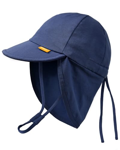 FURTALK Baby Sun Hat UPF 50+ UV Ray Sun Protection Cotton Toddler Hats for Boys Girls - color: Navy, size: 0-6 Months