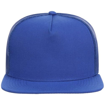 Lids Blank Essential 5-Panel Trucker Adjustable Snapback Hat - color: Royal Blue