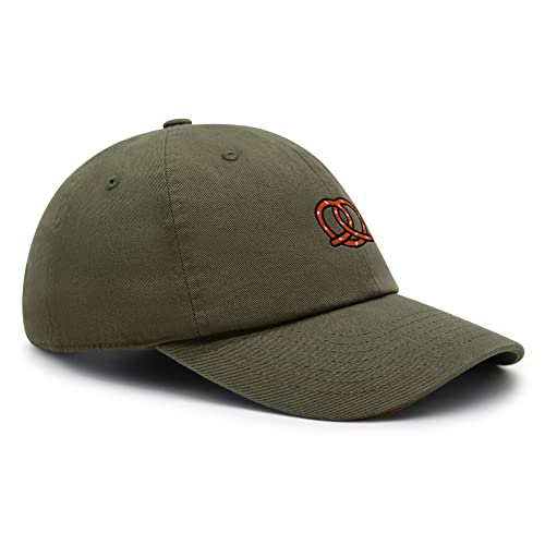 JPAK Pretzel Premium Dad Hat Embroidered Cotton Baseball Cap Snack - color: Olive Green
