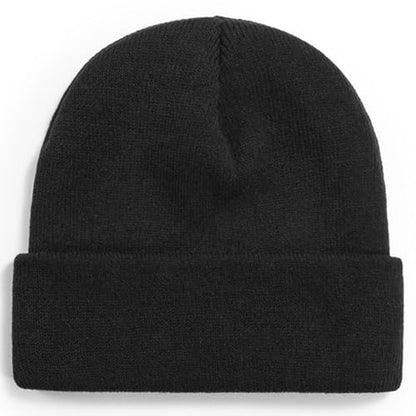 ZOORON Beanie for Men Women Warm Winter Hat Unisex Soft Knit Cuffed Beanie - color: Black
