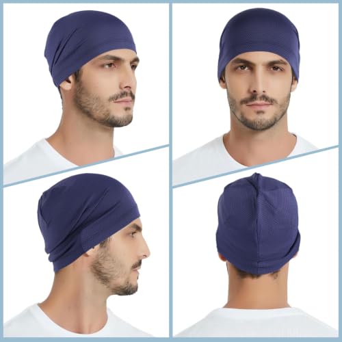 WTACTFUL Cooling Breathable Skull Cap Men Women, Sweat Wicking 1-2-4 Pack - color: 1 Piece - Blue