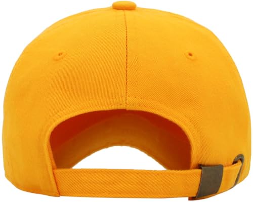 KBETHOS Classic Unisex Cotton Adjustable Low Crown Baseball Cap – Plain Dad Hat - color: Gold