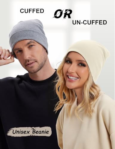 100% Cotton Thin Beanie Hat Women Men Soft Slouchy Chemo Skull Cap - color: 1pc Beige