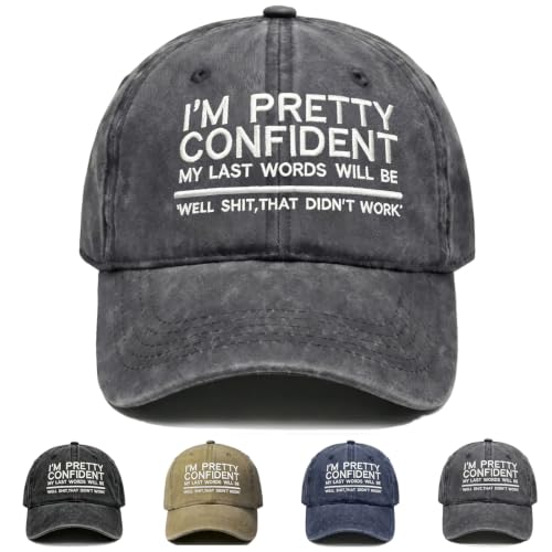 Old & Don't Care Hat, Vintage Distressed Old & Don’t Care Cap, Adjustable Funny Baseball Cap - color: Confident Gray