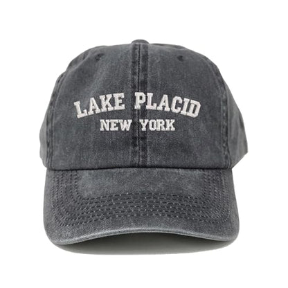 Lake Placid New York Embroidered Cotton Baseball Cap hat - color: Black