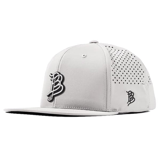 Branded Bills BB Golf Cutout PVC Flat Performance Golf Hat for Men - color: White