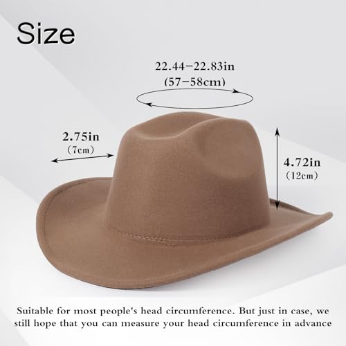 2 Pack Western Cowboy Hats for Women Men 2 Different hat Bands - color: Black+khaki