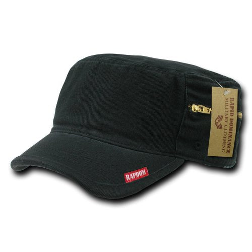 Rapiddominance Adjustable Patrol Cap with Zipper - color: Black