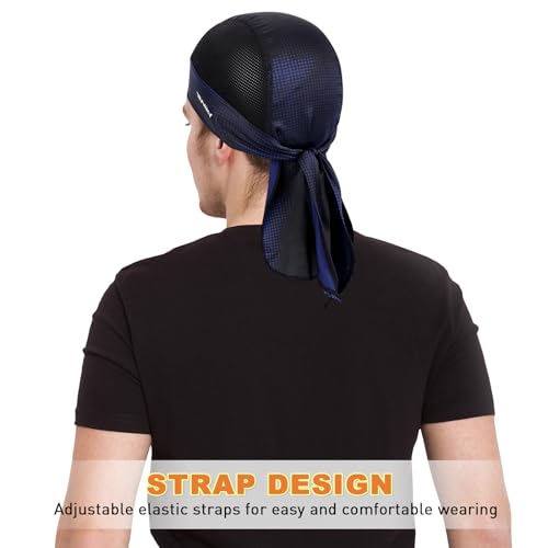 YANIKY Bandanas Skull Caps for Men, Women Skull Cap Helmet Liner Dew Rags - color: Deep Blue