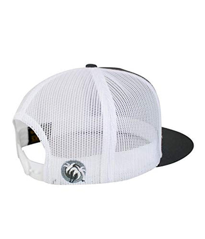 Grinder Embroidered Classic Snapback Trucker Baseball Hat - color: Charcoal/ White