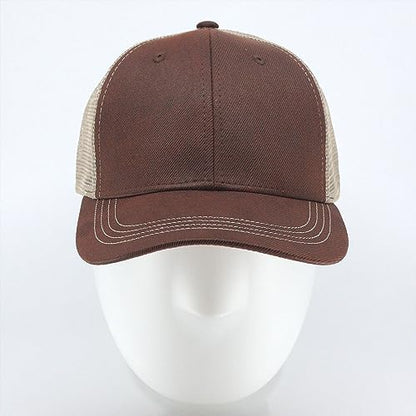 Heavy Washed Coated Canvas Wax-Look Adjustable Low Profile Men Women Baseball Cap - color: Maroon/Khaki