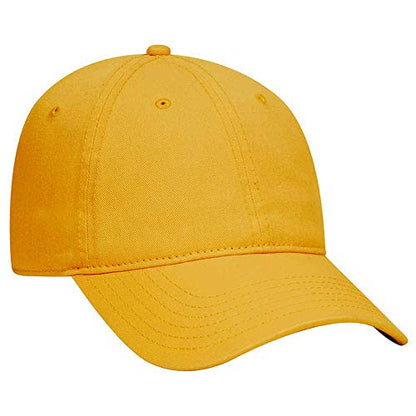 Ashen Fane 6 Panel Low Profile Garment Washed Superior Cotton Twill Dad Hat with Buckle - color: Gold