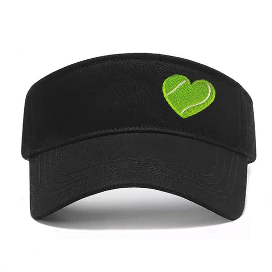 Embroidered Pickleball Visor Men Women,Gifts for Pickleball Lovers - color: Black, style: Tennis Heart
