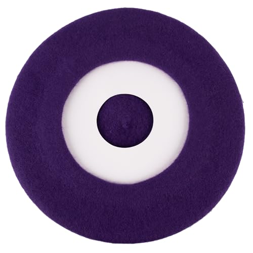 ZAKIRA Wool French Beret for Men & Women, Plain - color: Purple