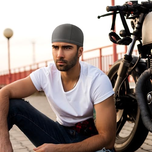 Boao Doo Rags Skull Cap for Men Sweat Wick - color: Retro Color, size: Large