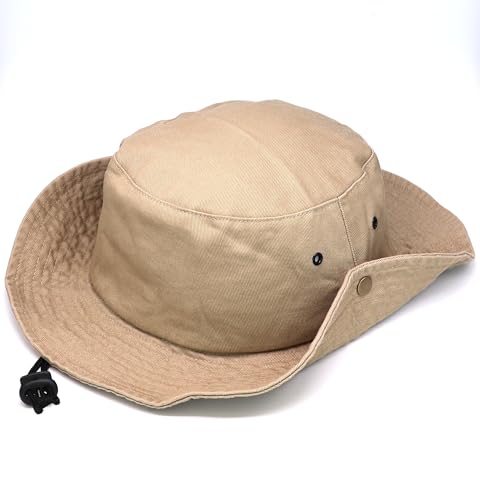 Antourage Bucket Hat Unisex Hiking Outdoor Fishing Hunting Safari Packable UV Protection Multiuse Boonie Hat - color: 02. Khaki, size: Small