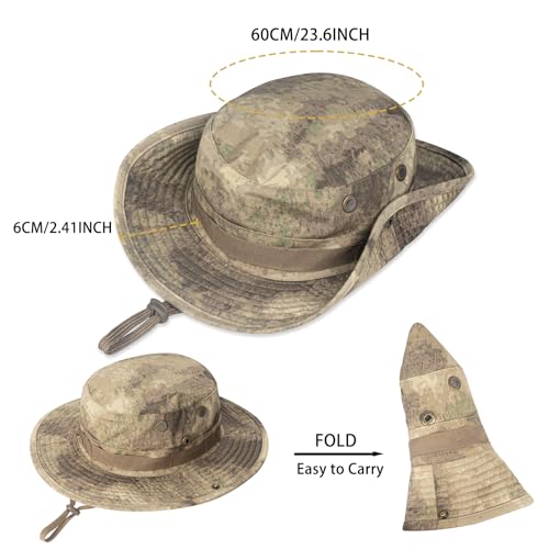 Rosoz Sun Hats for Men Women Bucket Hat UPF Protection Wide Brim Boonie Hat - color: 1pack-grey Ruin