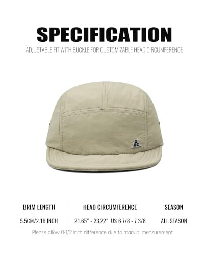 Clakllie Quick Dry Short Brim Hats for Men 5 Panel Running Hat Waterproof Baseball Cap Outdoor Hiking Hat Flat Bill Cadet Cap - color: Cdus-ddy1-khaki