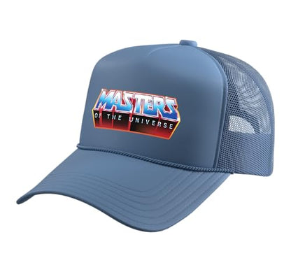 Masters of The Universe Logo Trucker Hat with Adjustable Mesh Back - color: Light Blue