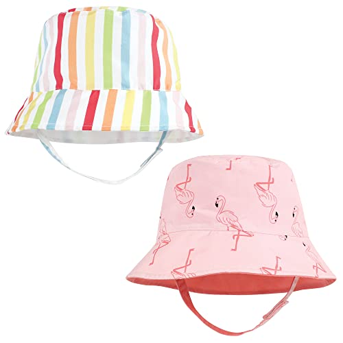 Hudson Baby Baby Hudson Baby Unisex Baby Sun Protection Hat - color: Flamingo Rainbow Stripe, size: 12-24 Months