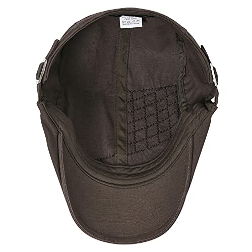 VOBOOM Men Cotton Adjustable Newsboy Beret Ivy Cap Cabbie Flat Hat - color: Coffee
