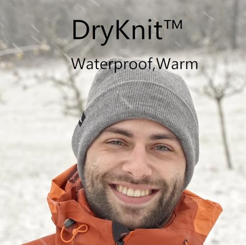 TOP-EX Waterproof Fleece Lined Beanie for Men Women, Three Sizes - color: Black (Waterproof), size: Small-Medium