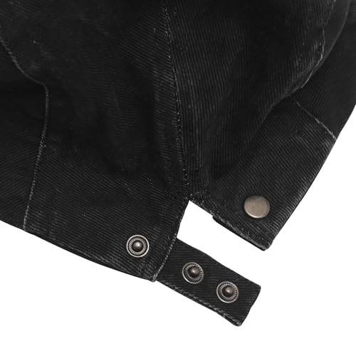 ZLYC Men Cotton Flat Cap Summer Scally Newsboy Beret Driver Hat - color: Washed Black
