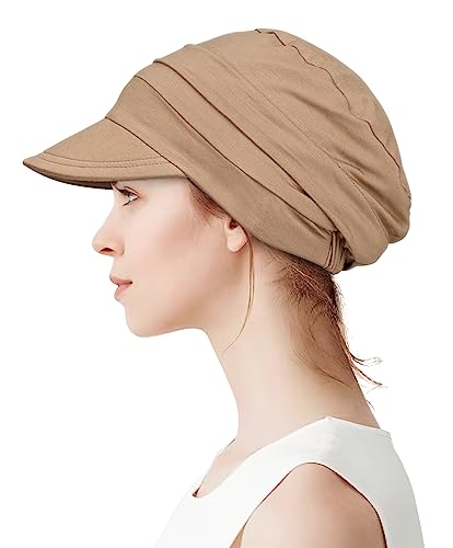 Alnorm Super Soft Breathable Viscose Slouch Hat Oversized Baseball Cap for Women - color: Khaki