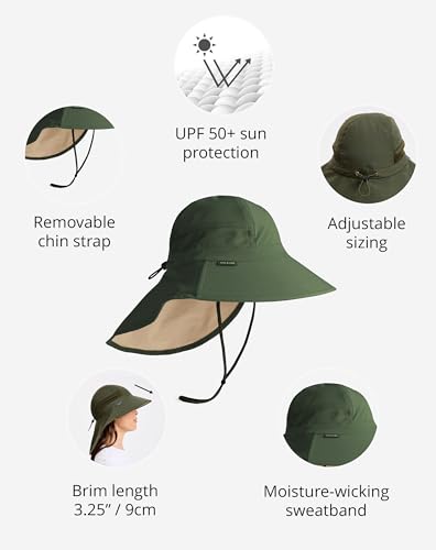 Solbari Unisex Trekker Sun Hat UPF 50+ - color: Khaki/Beige, size: Medium-Large
