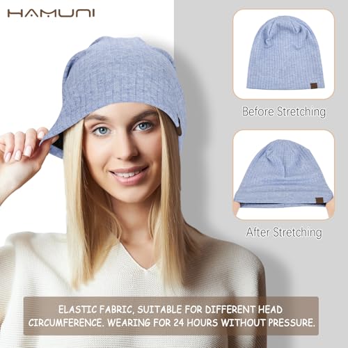 HAMUNI Slouchy Beanie for Men Women Soft Lightweight Chemo Headwear - color: Sky Blue