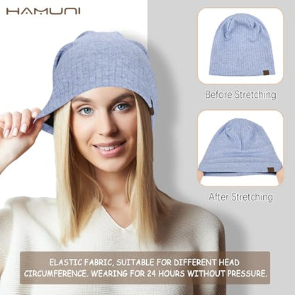 HAMUNI Slouchy Beanie for Men Women Soft Lightweight Chemo Headwear - color: Sky Blue