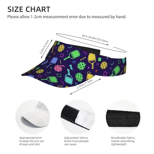 Unisex Adjustable Sports Sun Visor - color: Pickleball