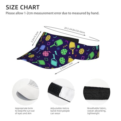 Unisex Adjustable Sports Sun Visor - color: Pickleball